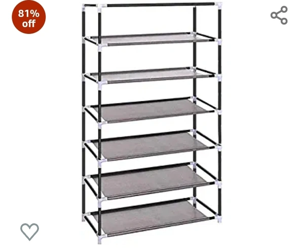 Glancestore Metal Collapsible Bedroom Wardrobe Organiser with 6 Layer for Clothes (Blue)