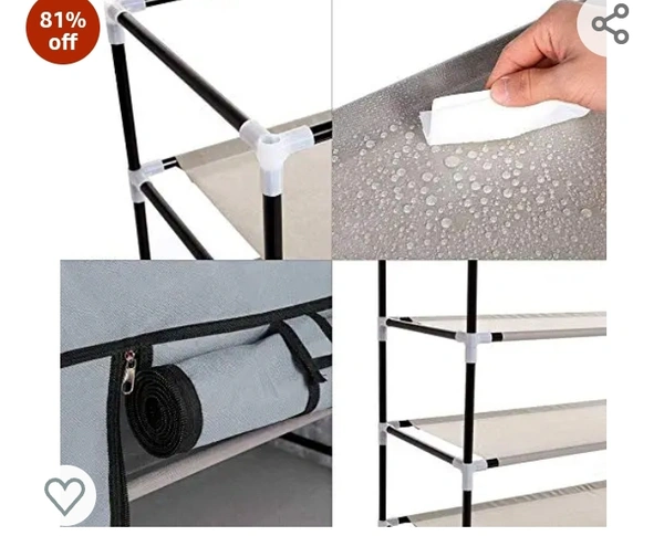 Glancestore Metal Collapsible Bedroom Wardrobe Organiser with 6 Layer for Clothes (Blue)