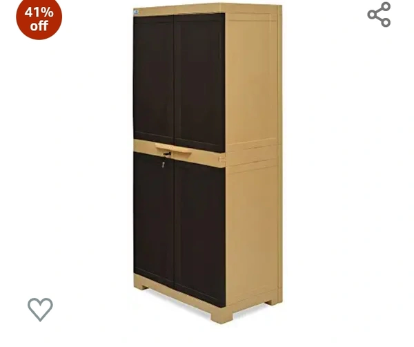 Nilkamal Freedom Mini Medium Plastic Cabinet Brown , 2 Doors