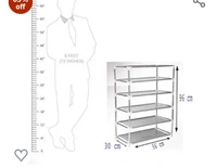 bae Stora Mini Collapsible Wardrobe Armoire almari Closet Clothes Storage Rack 5 Shelves 5 Sides, Quick and Easy to Assemble (Red, Maroon)63%off