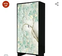 WallDaddy Self Adhesive Almirah Stickers, Wall Stickers, Decorative Sticker Wallpaper for Home Wardrobe Doors(Branch Flower Almirah) PVC Vinyl Size Large (39 x 84 Inch)