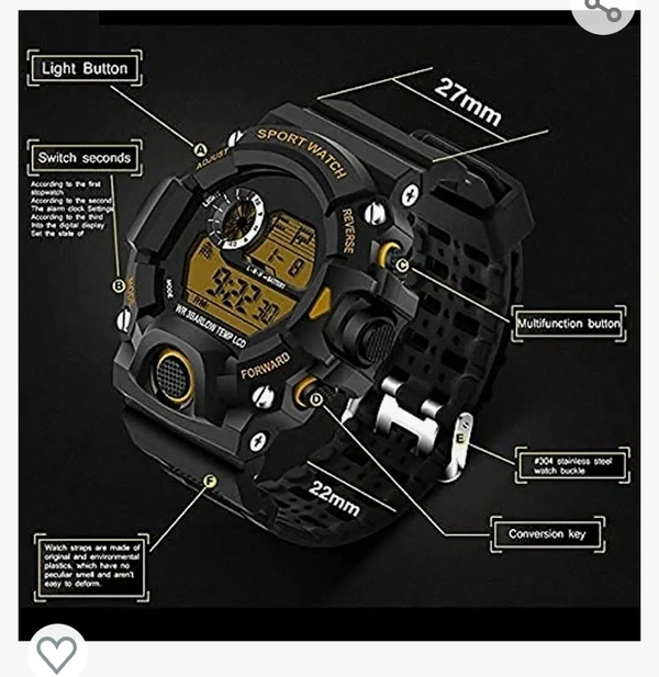 SELLORIA Digital Black Dial Silicone led Boys Kids Watch Combo Pack of 2 Watches
