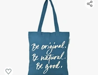 CarionCarion Cotton Reusable Ecofriendly Shopping Zipper Tote Carry Bag_Be Original_Sea Blue