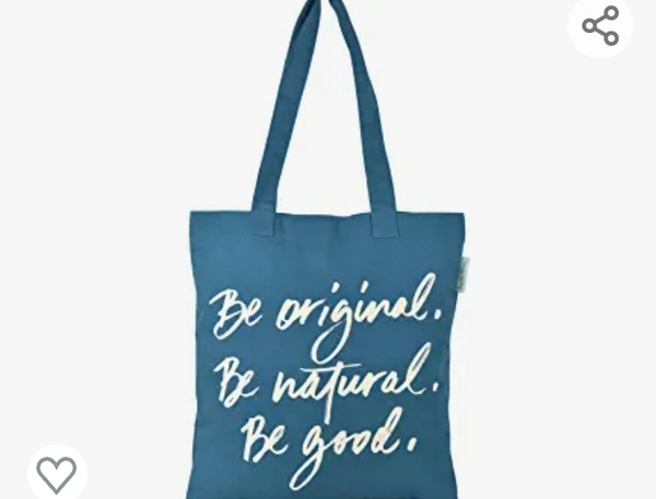 CarionCarion Cotton Reusable Ecofriendly Shopping Zipper Tote Carry Bag_Be Original_Sea Blue