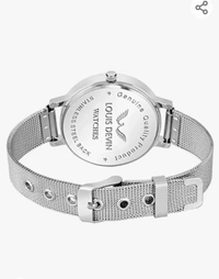 LOUIS DEVIN Analogue Women's Watch(Blue Dial Silver Colored Strap)-LD-L144-BLU-CH