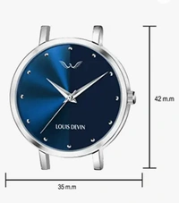 LOUIS DEVIN Analogue Women's Watch(Blue Dial Silver Colored Strap)-LD-L144-BLU-CH