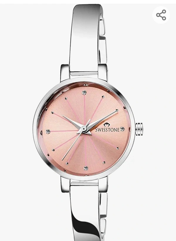 SWISSTONE Analogue Women's Watch (Pink Dial SIlver Colored Strap)