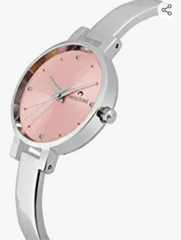 SWISSTONE Analogue Women's Watch (Pink Dial SIlver Colored Strap)