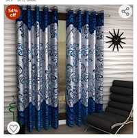 Homesize Home Sizzler 2 Piece Eyelet Polyester Window Curtain Set - 5ft, Blue54%off