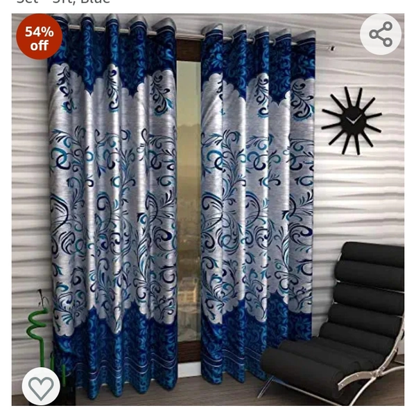 Homesize Home Sizzler 2 Piece Eyelet Polyester Window Curtain Set - 5ft, Blue54%off