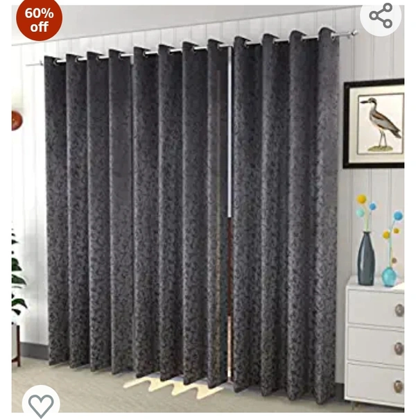 Homeutsha Home Utsav 1 Piece Premium Room Darkening Suede Velvet Fabric Curtains for Door 7 Feet, Grey60%off