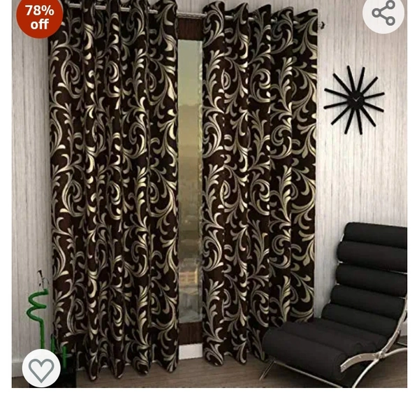 RED RIBBON DECOR Polyester Classic Curtain, Window-5 Feet, Brown, Pack of 1., Grommets78%off