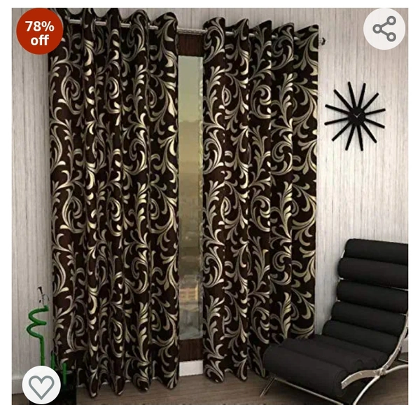 RED RIBBON DECOR Polyester Classic Curtain, Window-5 Feet, Brown, Pack of 1., Grommets78%off