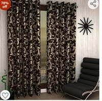 RED RIBBON DECOR Polyester Classic Curtain, Window-5 Feet, Brown, Pack of 1., Grommets78%off