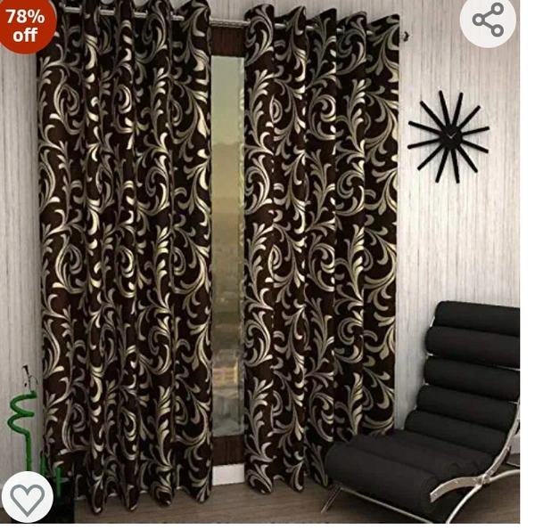 RED RIBBON DECOR Polyester Classic Curtain, Window-5 Feet, Brown, Pack of 1., Grommets78%off