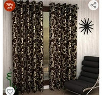 RED RIBBON DECOR Polyester Classic Curtain, Window-5 Feet, Brown, Pack of 1., Grommets78%off