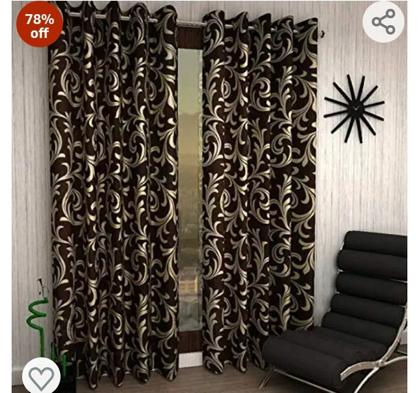 RED RIBBON DECOR Polyester Classic Curtain, Window-5 Feet, Brown, Pack of 1., Grommets78%off