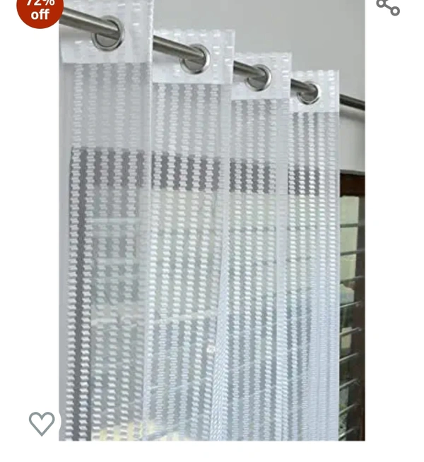 Decor Talks Polyester Fancy Transparent Sheer Tissue Net Long Door Curtain Parda for Drawing Room , Living Room/Bedroom , 9 Feet , White , Pack of 1 Pcs72%off