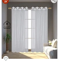 Decor Talks Polyester Fancy Transparent Sheer Tissue Net Long Door Curtain Parda for Drawing Room , Living Room/Bedroom , 9 Feet , White , Pack of 1 Pcs72%off