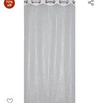 Decor Talks Polyester Fancy Transparent Sheer Tissue Net Long Door Curtain Parda for Drawing Room , Living Room/Bedroom , 9 Feet , White , Pack of 1 Pcs72%off