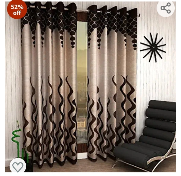 Home Sizzler Eyelet Polyester Door Curtains ,7ft (Set of 2)(Brown)Amazon'sChoicefor "