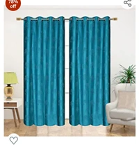 Decor Talks Premium Polyester Floral Tree Punch Window Curtain Parda for Living / Drawing and Bedroom , 5 Feet , Aqua , Pack of 1, grommets78%off