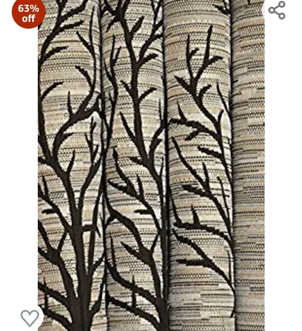 Homeunt HOME UTSAV Jute Floral Blackout Heavy Door Curtains (2 Piece , Brown, 7 Feet)63%off