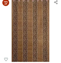 Honey Traders Polyresin Curtain, 7 Feet, Brown, Pack of 1, Floral, Grommets78%off