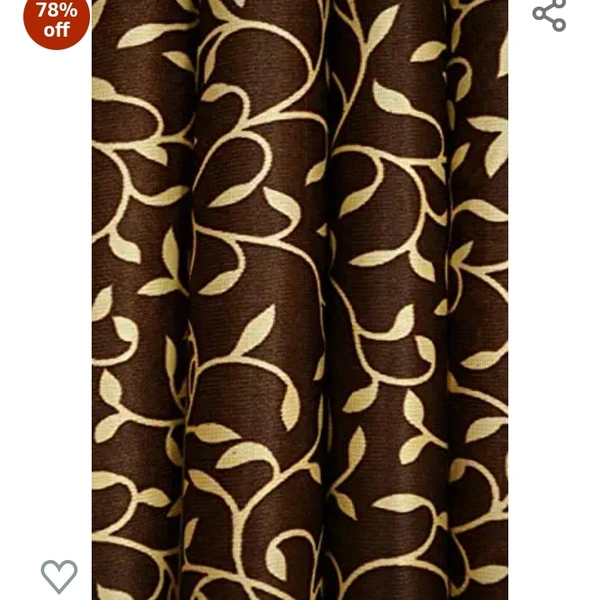 Honey Traders Polyresin Curtain, 7 Feet, Brown, Pack of 1, Floral, Grommets78%off