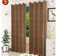 Honey Traders Polyresin Curtain, 7 Feet, Brown, Pack of 1, Floral, Grommets78%off