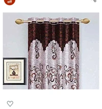 Beloxs Blexos Polyester Abstract Door Curtain (Coffee Brown, 7 Feet) - Pack of 273%off