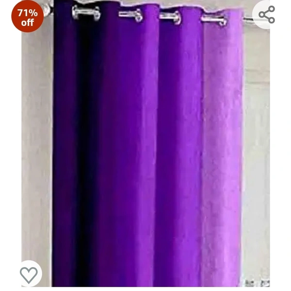 Polartains 2 Piece Eyelet Striped (Patta) Polyester Long Door Curtains Purple (Window) 5 Feet