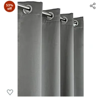 Home Utsav 2 Piece Faux Silk 100% Opaque Blackout Curtains for Door 7 Feet, Grey