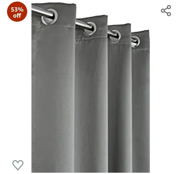 Home Utsav 2 Piece Faux Silk 100% Opaque Blackout Curtains for Door 7 Feet, Grey