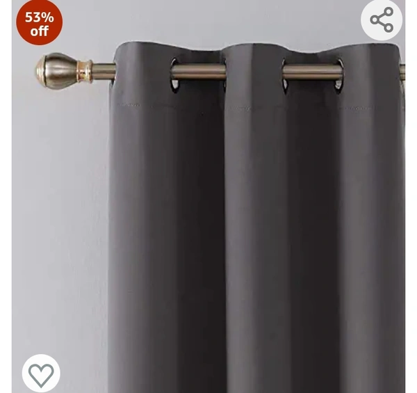 Home Utsav 2 Piece Faux Silk 100% Opaque Blackout Curtains for Door 7 Feet, Grey