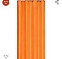 Yarnis Polyester Eyelet (2 Flower + 1 Plain) Printed Floral Window Curtains,Orange, 5 Feet, Set of 347%off