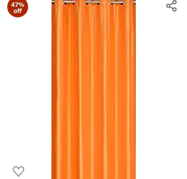 Yarnis Polyester Eyelet (2 Flower + 1 Plain) Printed Floral Window Curtains,Orange, 5 Feet, Set of 347%off