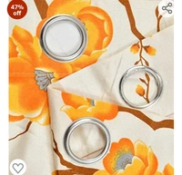Yarnis Polyester Eyelet (2 Flower + 1 Plain) Printed Floral Window Curtains,Orange, 5 Feet, Set of 347%off