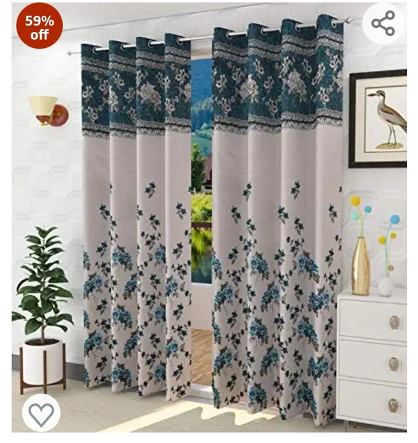 Onesto Jute Lilly Curtains for Long Door 9 Feet Long | Medium Window Curtain | Yarn Weaved Parda | Modern Designer Parde for Living Room Bedroom | Screens with Eyelet Ring | Hypoallergenic (Blue,2pc)59%off