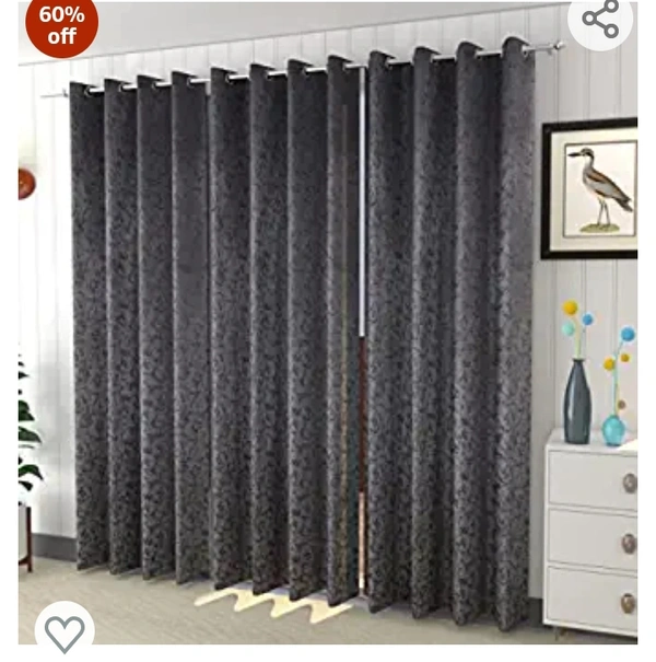 Homeutsha Home Utsav 1 Piece Premium Room Darkening Suede Velvet Fabric Curtains for Door 7 Feet, Grey60%off