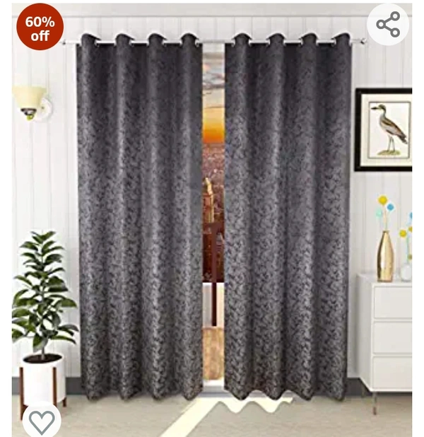 Homeutsha Home Utsav 1 Piece Premium Room Darkening Suede Velvet Fabric Curtains for Door 7 Feet, Grey60%off