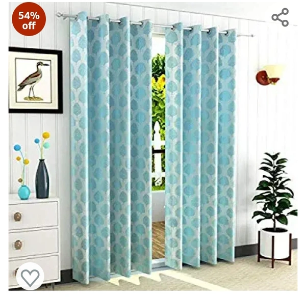 Freshfrom Fresh From Loom Curtains for Door 8 Feet Long | Big Window Curtain Premium Polyester Weaved Parda | Latest Modern Parde for Living Room Bedroom | Home Jacquard Screens (Aqua, 2pc Only)54%off