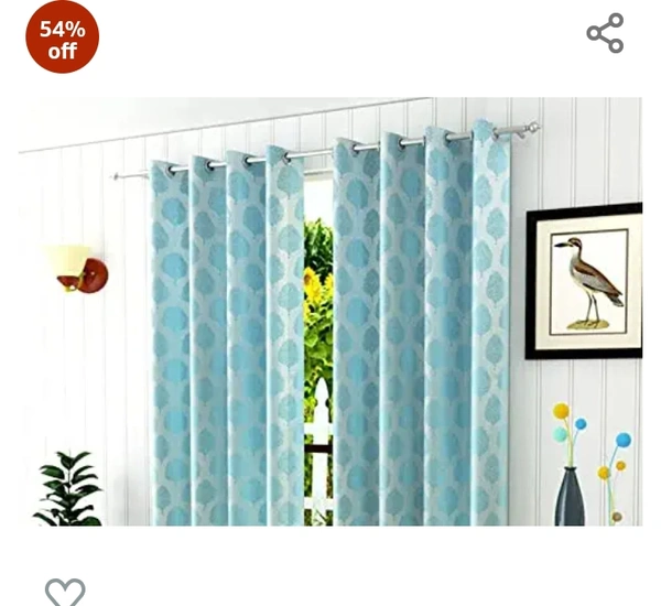 Freshfrom Fresh From Loom Curtains for Door 8 Feet Long | Big Window Curtain Premium Polyester Weaved Parda | Latest Modern Parde for Living Room Bedroom | Home Jacquard Screens (Aqua, 2pc Only)54%off