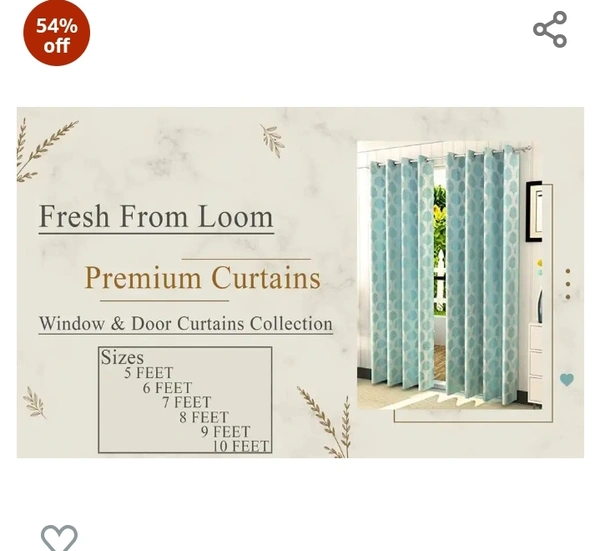Freshfrom Fresh From Loom Curtains for Door 8 Feet Long | Big Window Curtain Premium Polyester Weaved Parda | Latest Modern Parde for Living Room Bedroom | Home Jacquard Screens (Aqua, 2pc Only)54%off
