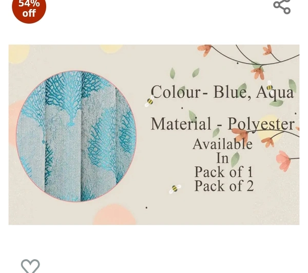 Freshfrom Fresh From Loom Curtains for Door 8 Feet Long | Big Window Curtain Premium Polyester Weaved Parda | Latest Modern Parde for Living Room Bedroom | Home Jacquard Screens (Aqua, 2pc Only)54%off
