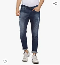 Campus Sutra Slim Fit Men's Light Blue Knee Design Light Shade Denim Stretchable Jeans - 28.29.30.32.34.36