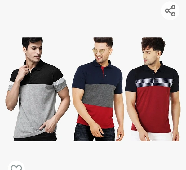 LEOTUDE Regular Fit Half Sleeve Men's Polo T-Shirt Combo (Pack of 3)