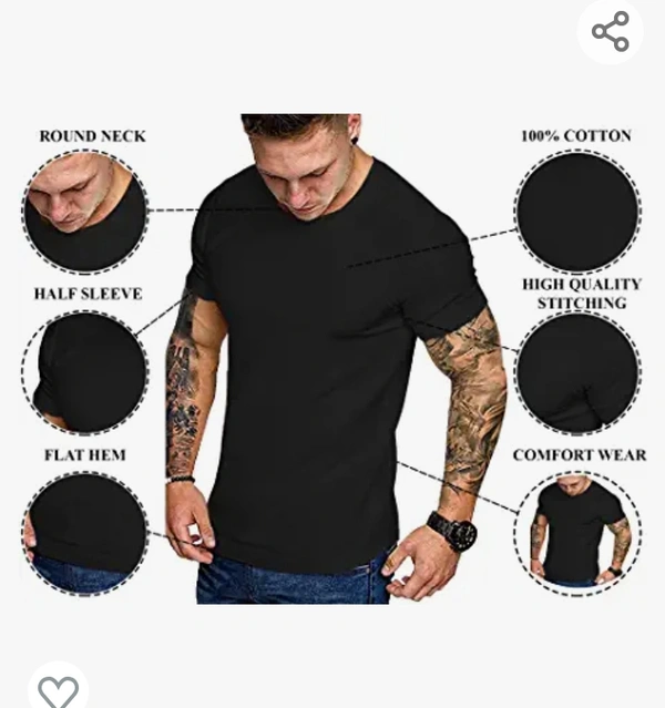 The Blaze THE BLAZZE 181920 Men's Basic Printed Cotton Regular T-Shirts for Men Combo