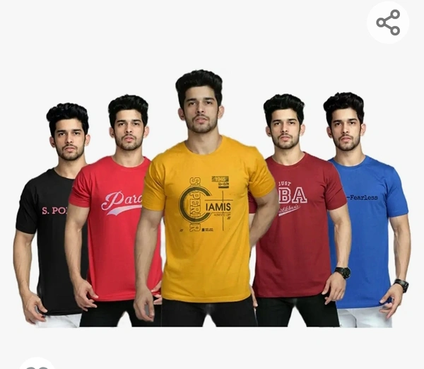 CUSTOMSCART Mens Tshirt Combo Pack of 4 Size L 100% Cotton 140Gsm Q1