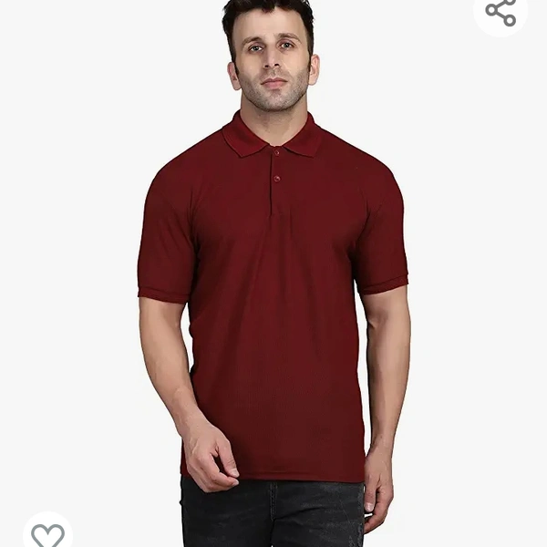 INKKR Men's Combo Polo Neck Cotton Blend Solid T-Shirt (Pack of 2)
